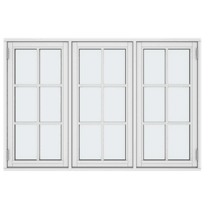 Cottage Windows, Two Opening Sashes, 18 Panes 