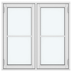 Dekoratiivliistudega aknad, 4 ruutu võrdselt, 2 raami 